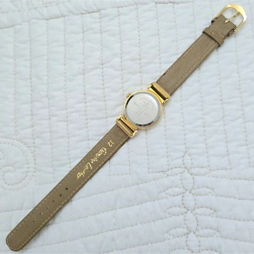 VTG Santa Barbara Polo & Racquet Club Ladies Watch Gold Tone Japan Old Money